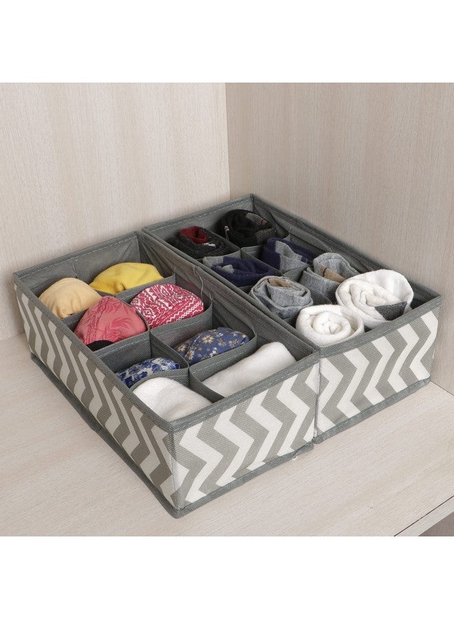 HOKIPO HOKIPO Non-Woven Fabric Undergarment Organizer Storage Box For Drawers Bra Panty Socks Tie Lingerie Organizer For Wardrobe, 8 Grid*2 (Ar-3917), Drawer Organizers, Blue-Green  - Image 4