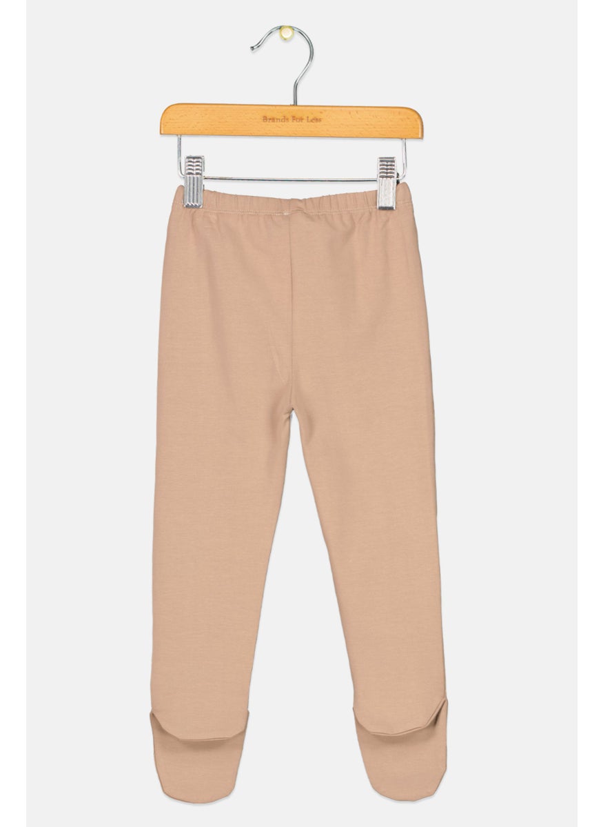 The Giving Movement - Toddlers Boy Solid Pull On Footed Pants, Light Taupe - Image 1