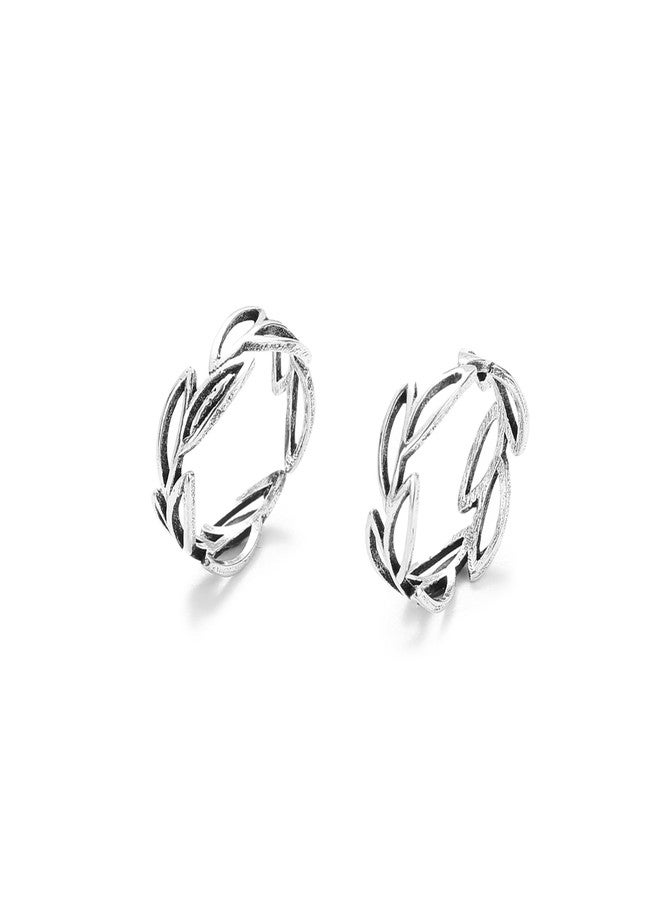 DHRUVS COLLECTION 925 Oxidized Silver Glossy Finished ZigZag Toe Ring for Girls & Women - 2.5 Grams - Image 2
