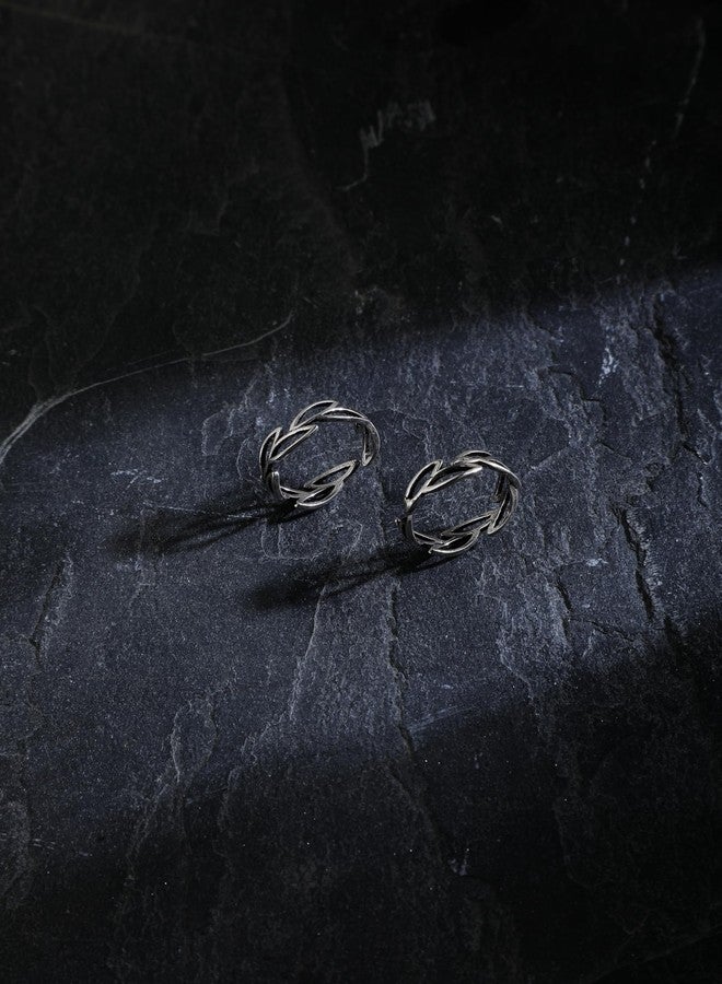 DHRUVS COLLECTION 925 Oxidized Silver Glossy Finished ZigZag Toe Ring for Girls & Women - 2.5 Grams - Image 3