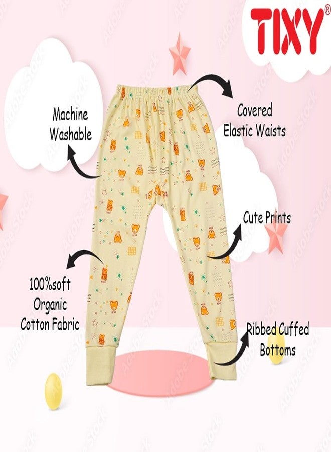 TIXY Baby Boys And Girls Soft Cotton Regular Fit Pajamas/Pants With All Over Prints For Boys And Girls (Multicolor, Pack Of 6, 6 Months-12 Months) - Image 3