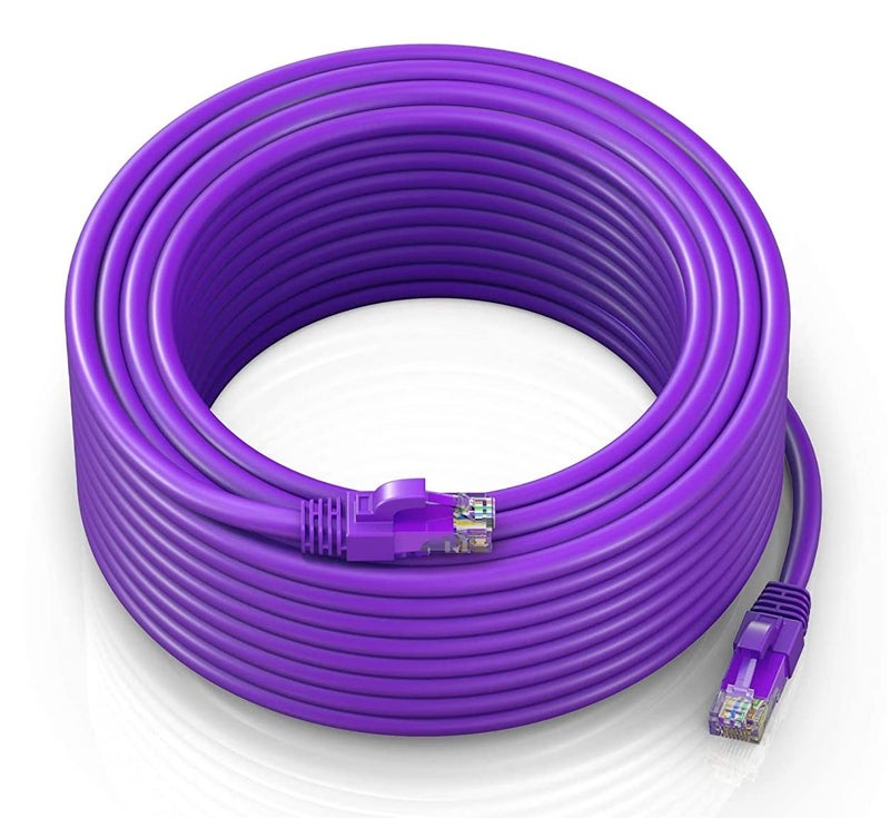 FEDUS 20M Cat6A Shielded Foiled Twisted 4 Pair Sftp Sstp High Speed Gigabit Computer Network Internet Rj45 Lan Wire Patch Ethernet Cable For Printer, Personal Computer PURPLE - Image 1