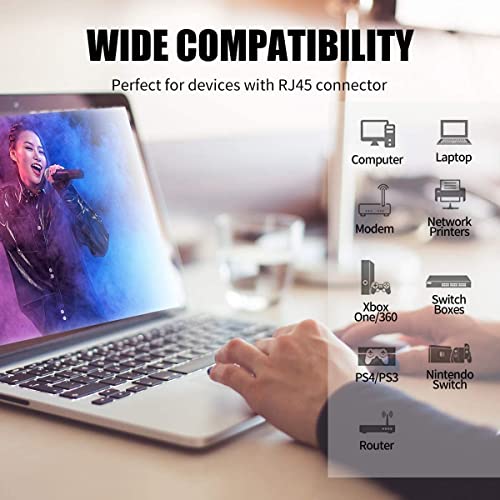 FEDUS 20M Cat6A Shielded Foiled Twisted 4 Pair Sftp Sstp High Speed Gigabit Computer Network Internet Rj45 Lan Wire Patch Ethernet Cable For Printer, Personal Computer PURPLE - Image 2