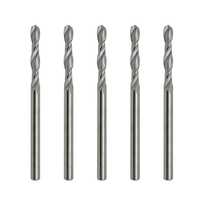 LU&MN 1/16"" Solid Carbide Jobber Drill Bits with Straight Shank and 118 Point Angle  Made from Tungsten Carbide Material 5-Piece - Image 1