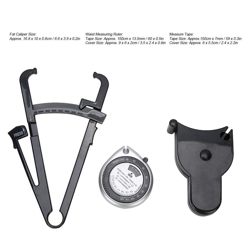 كلاراكو جهاز قياس مؤشر كتلة الجسم (BMI)، مسطرة قياس الجسم بفرجار الدهون، شريط قياس للرأس والخصر والورك والساق والذراع، مقياس دهون الخصر ومؤشر كتلة الجسم بدقة - Image 5