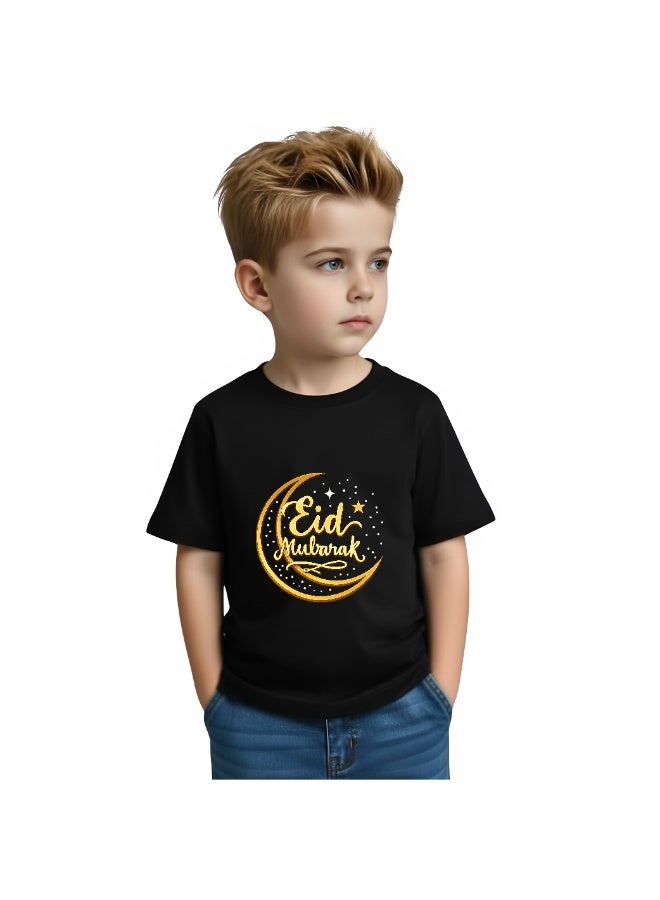 برينت شوب فور مي تي شيرت رمضان مبارك قطني للأولاد - تي شيرت برقبة دائرية وأكمام قصيرة للأولاد - هدية رمضان للأولاد - Image 3