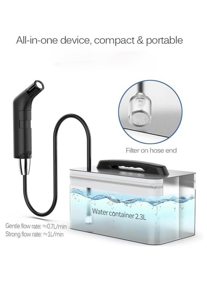Portable Shattaf Travel Bidet Sprayer for Hygiene Cleaning with 2.3L Water Container