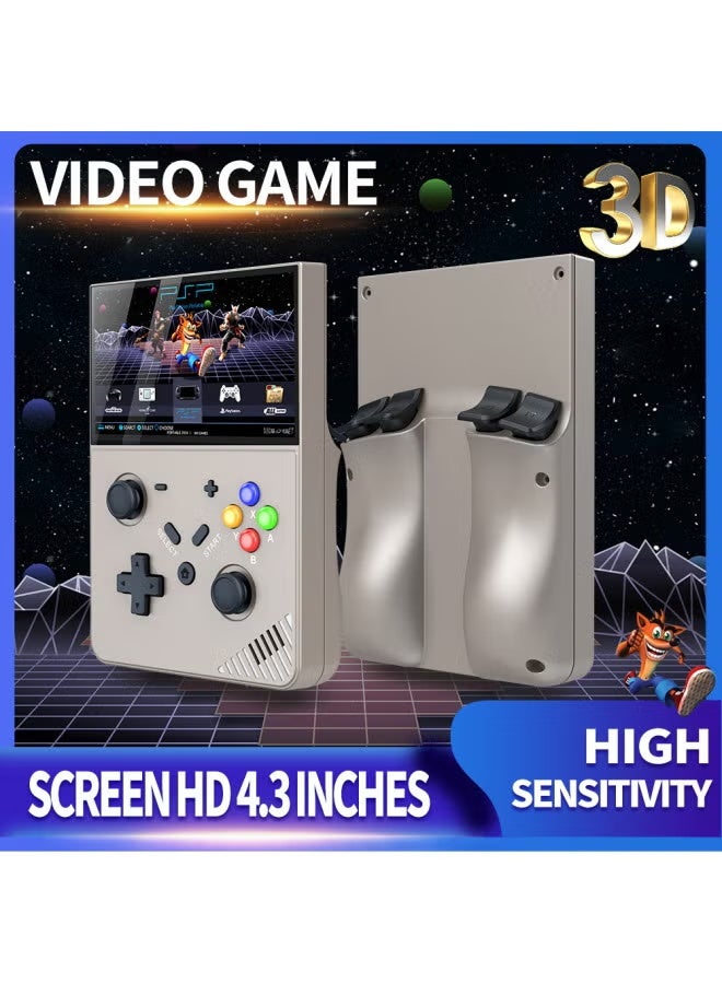 JAJEEK M18/R43PRO Handheld Game Console – 4.3-Inch 3D Screen, 4K HD Display, Large Game Library, Portable Grey Gaming Device for Home & Travel, Perfect for Retro & Modern Games, Ergonomic Lightweight Pocket-Sized Entertainment (Without Card) - Image 3