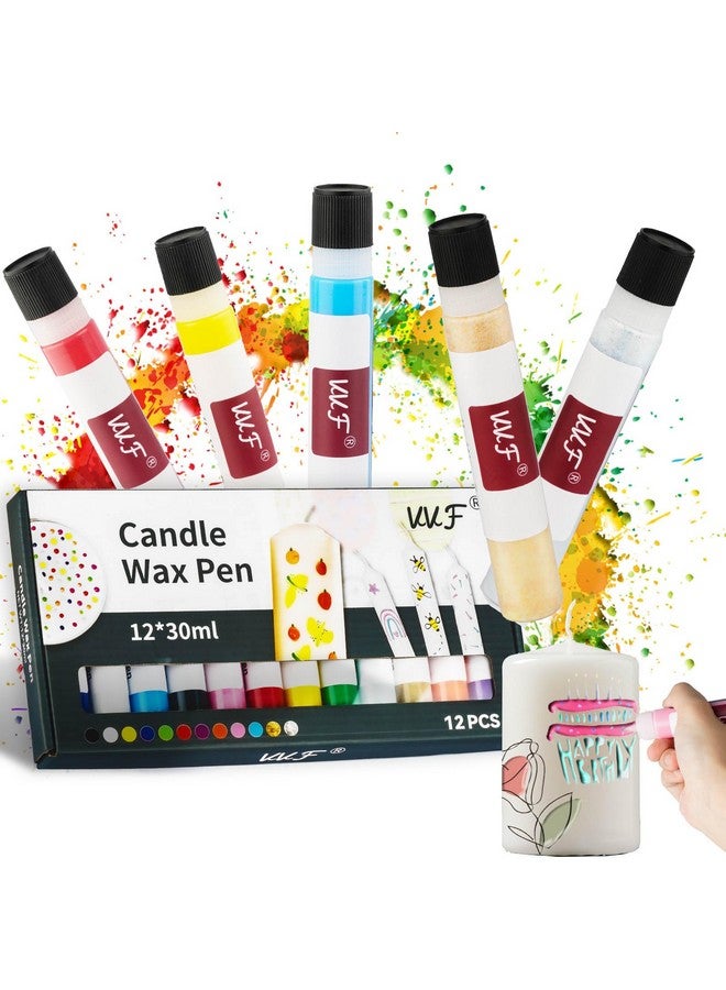 VVF Candle Wax Pen Set for White Candle Painting, 12-Color for DIY Candle Making, Candle Pen Create Your Own Colorful Candle, Halloween Deacoraing Candles Crafts Making Wedding Birthday Party Centerpiece - Image 1