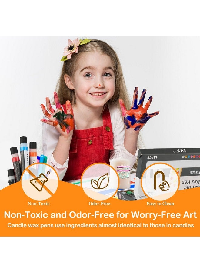 VVF Candle Wax Pen Set for White Candle Painting, 12-Color for DIY Candle Making, Candle Pen Create Your Own Colorful Candle, Halloween Deacoraing Candles Crafts Making Wedding Birthday Party Centerpiece - Image 4