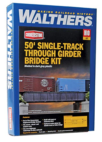 Walthers Cornerstone جسر السكك الحديدية أحادي المسار بطول 50 قدم من وولثرز كورنرستون مقياس HO - طقم - Image 5