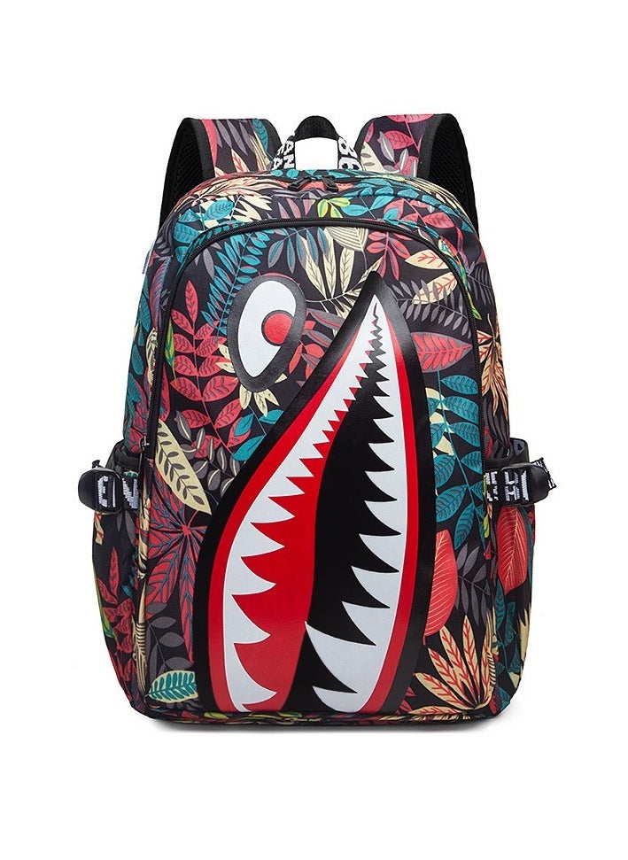 Taiahiro Oxford cloth Shark schoolbag, large-capacity schoolbag for primary and secondary school students, backpack with personality and simplicity.  - Image 1