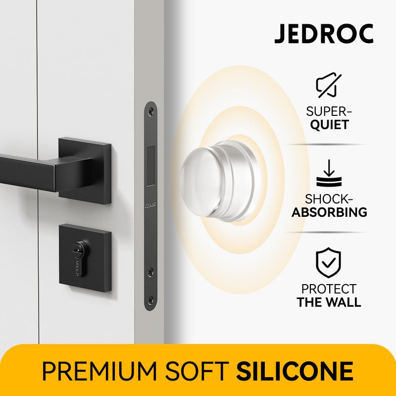 Jedroc Upgraded Door Bumper 1.5" Clear Silicone | Self-Adhesive Door Knob Wall Protector |Large Rubber Door Stops for Wall Protection & Noise Reduction | 1 Pack - Image 3