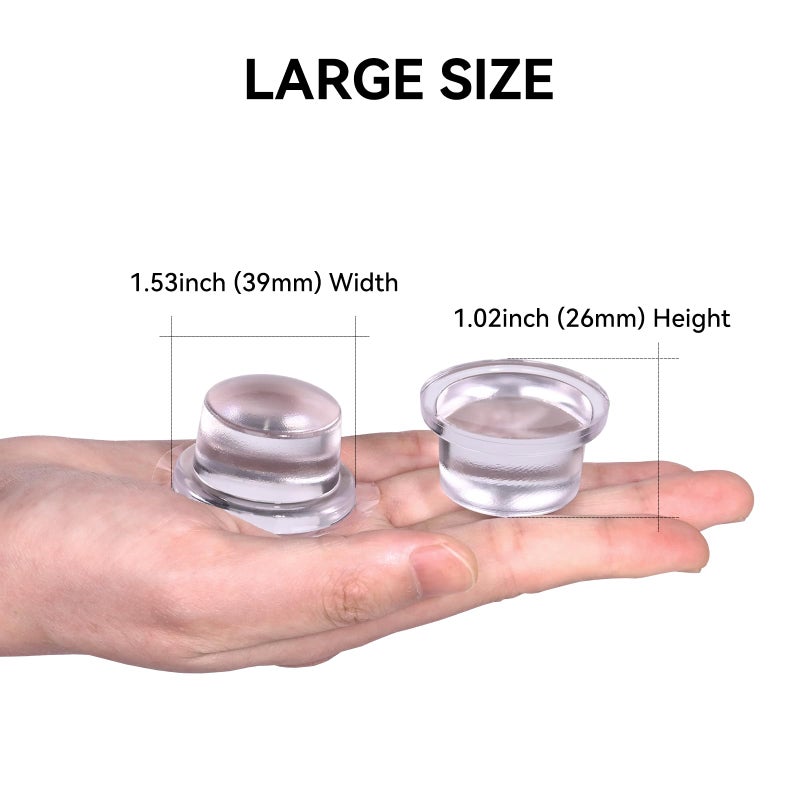 Jedroc Upgraded Door Bumper 1.5" Clear Silicone | Self-Adhesive Door Knob Wall Protector |Large Rubber Door Stops for Wall Protection & Noise Reduction | 1 Pack - Image 2