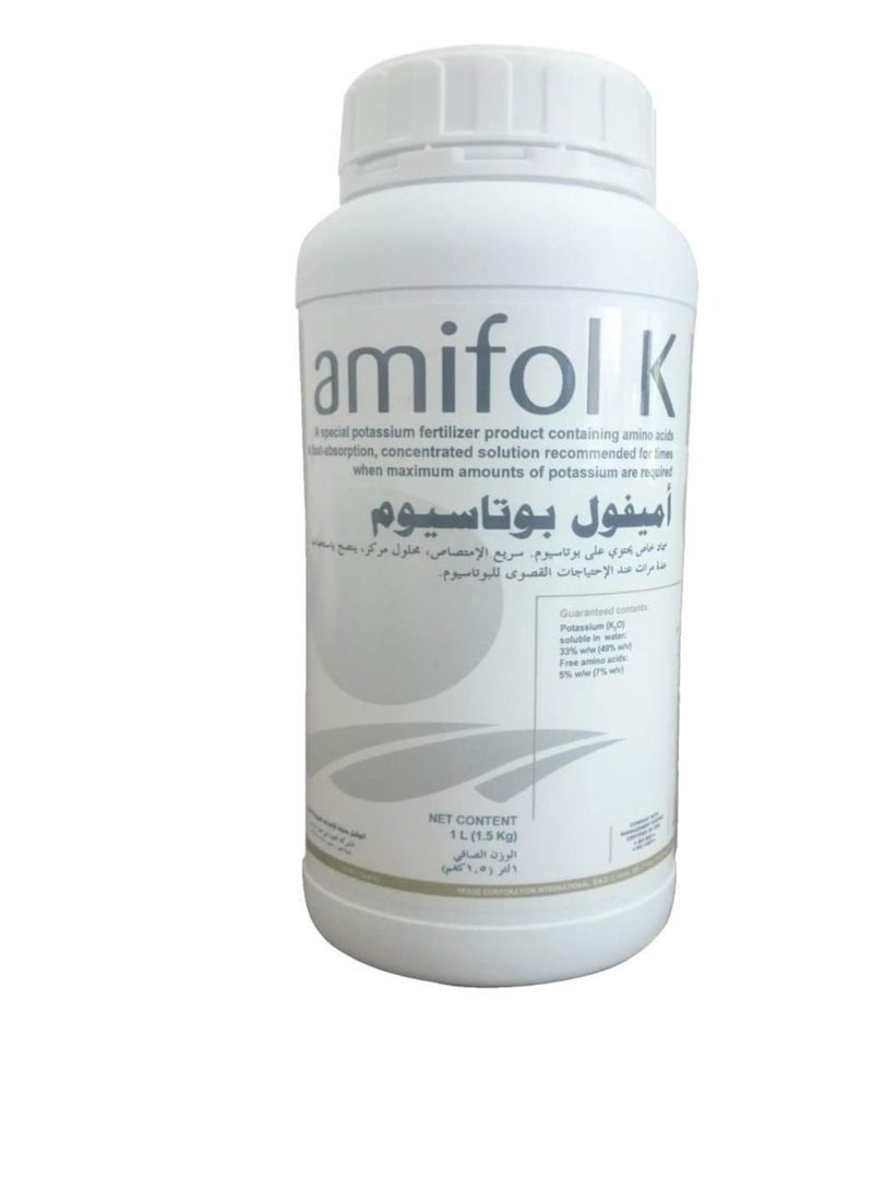 Generic amifol K | High concentration of liquid Potassium fertilizer containing amino acid | 1 L | 100% Soluble 100% Plant Safe 100% Reliable  - Image 1