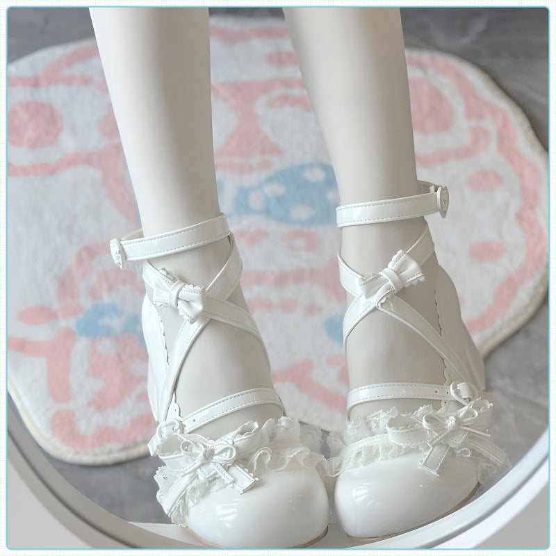 Lo Shoes Fast Group Wind Bell Language Shoe Star And Cute Sense Middle Heel Lace Sweet Mary Jane - Image 3