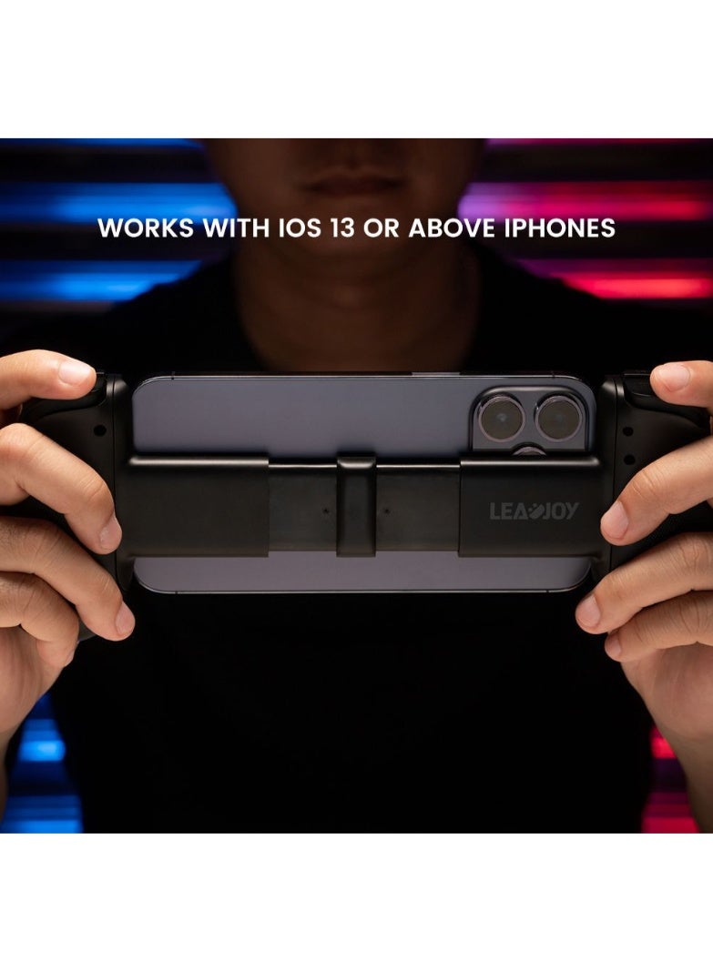 LEADJOY Professional Mobile Gaming Controller LeadJoy M1B for iPhones (Lightning) Support EGG-3DS Emulator, Play Xbox, GeForce NOW, Genshin Impact, Diablo Immortal, Call of Duty, Apex- Passthrough Charging- Ultra Low Latency - Image 4