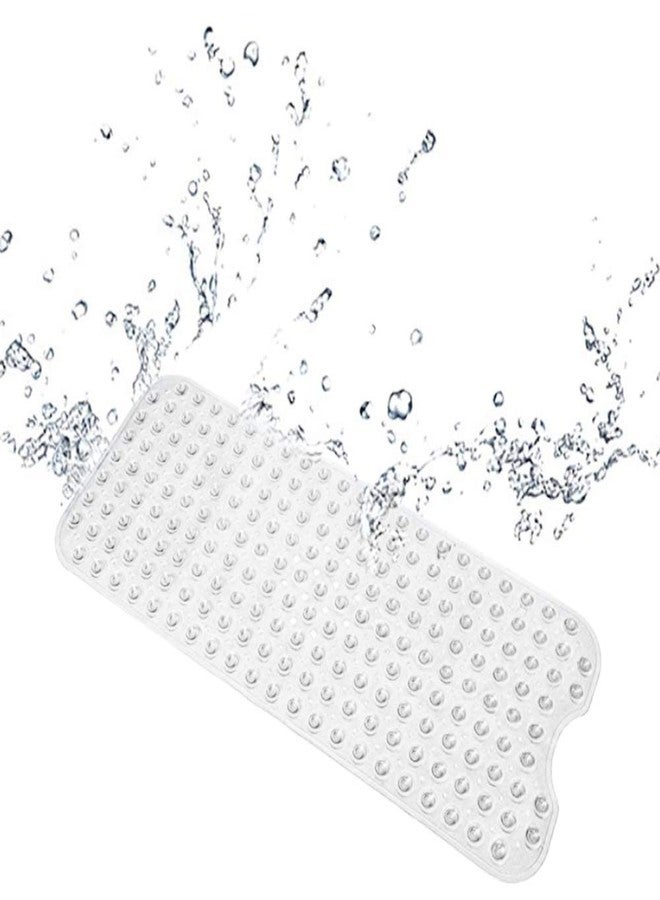 EASY SHOPE Anti Skid PVC Bathroom Mat for Bathtub Shower with Suction Cups. (Transparent Wight Color, 40 x 100 cm, 1-pcs) - Image 1
