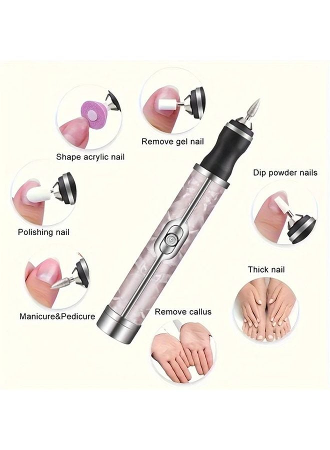 Blue Upgrade Electric Nail Drill Manicure Pedicure Grinder Set Odorless Long Lasting Battery Home Salon - Image 4