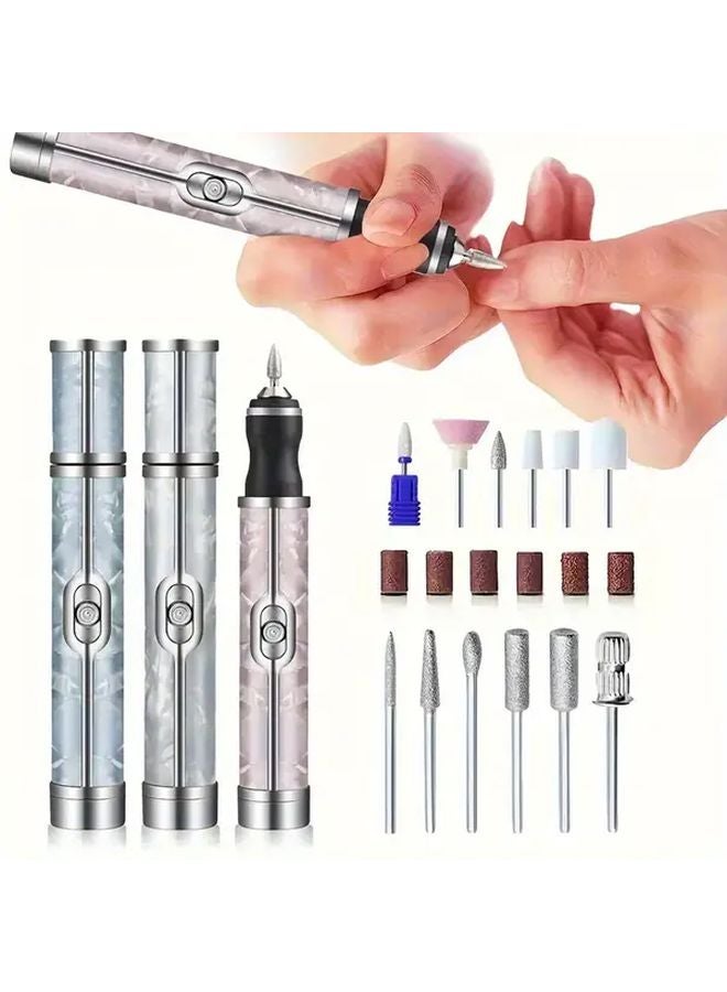 Blue Upgrade Electric Nail Drill Manicure Pedicure Grinder Set Odorless Long Lasting Battery Home Salon - Image 3
