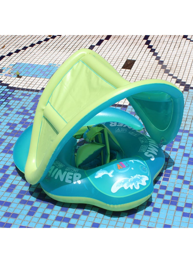 Generic Baby Swimming Ring Children's Lying Ring Floating Ring Bold And High Airbag Anti-flip Baby Underarm Ring-Inner Diameter After Inflation:Upgraded Green Small Size (tail Detachable) - Image 3
