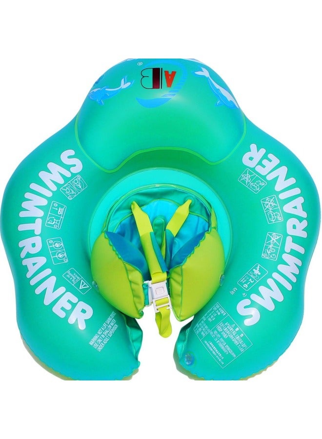 Generic Baby Swimming Ring Children's Lying Ring Floating Ring Bold And High Airbag Anti-flip Baby Underarm Ring-Inner Diameter After Inflation:Upgraded Green Small Size (tail Detachable) - Image 2