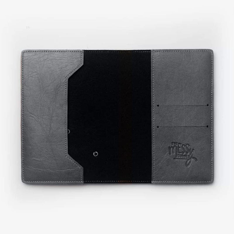 The Messy Corner Vegan Leather Passport Cover for Women | Ultra erlust Leather Passport Case Travel Accessories for Women, Grey, Wanderlust Precision made - Image 2