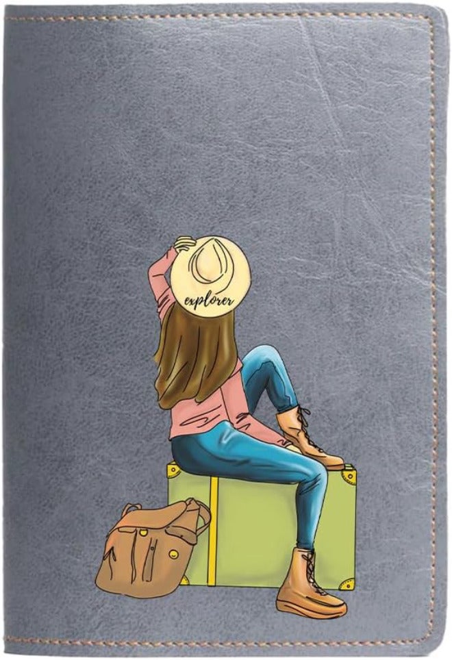The Messy Corner Vegan Leather Passport Cover for Women | Ultra erlust Leather Passport Case Travel Accessories for Women, Grey, Wanderlust Precision made - Image 1