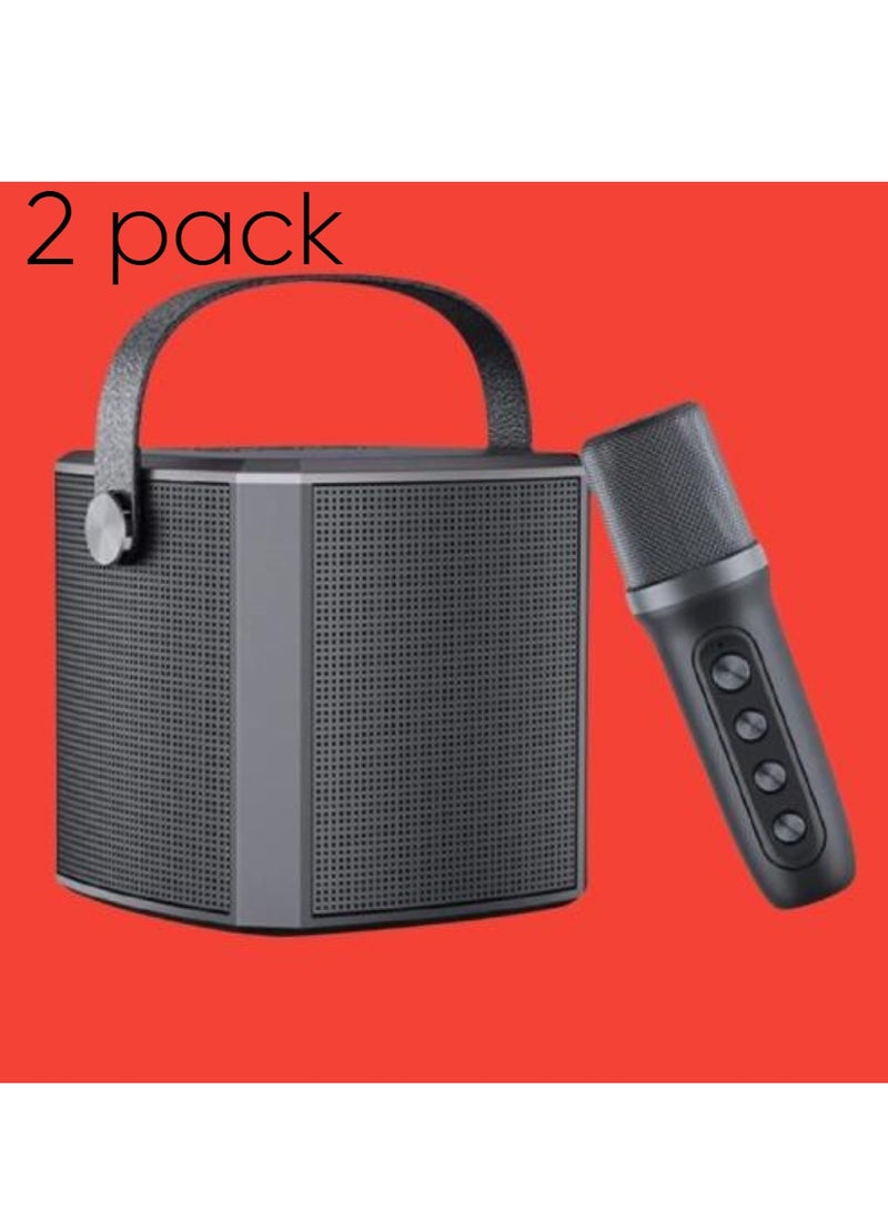 ELTRAZONE 2 Pack Karaoke Machine with UHF Wireless Microphones for Adults & Kids | Portable Bluetooth PA Speaker System | Supports Vocal Cut for Home Parties, Meetings, Weddings | Rechargeable, Loud Sound, LED Light Effects | Perfect for Celebrations & Events - Image 1