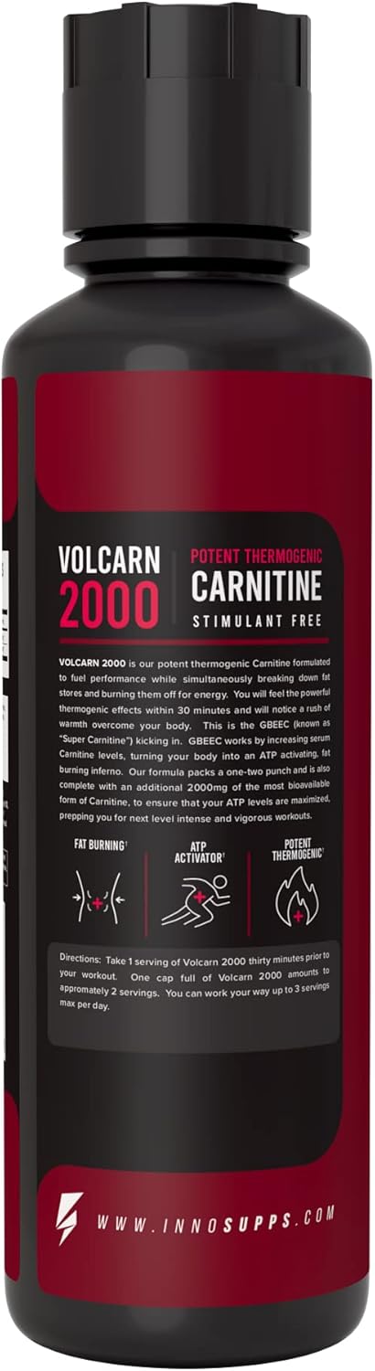 InnoSupps Volcarn 2000  LCARNITINE Advanced Energy Liquid  ATP Enhancer with GBEEC  Boosts Energy Enhances Focus Caffeine Free No Artificial Sweeteners  32 Servings Sour Kids Candy - Image 2