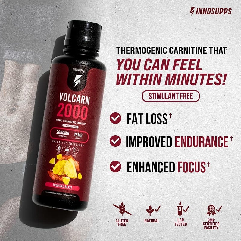 InnoSupps Volcarn 2000  LCARNITINE Advanced Energy Liquid  ATP Enhancer with GBEEC  Boosts Energy Enhances Focus Caffeine Free No Artificial Sweeteners  32 Servings Sour Kids Candy - Image 5