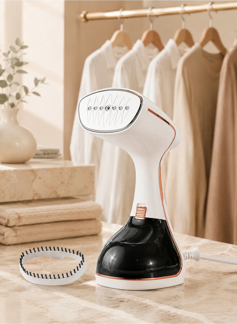 Pomefar Handheld Garment Steamer,Portable Clothes Steamer with Wrinkle Removal Fabric Brush for Home, Travel - Image 1