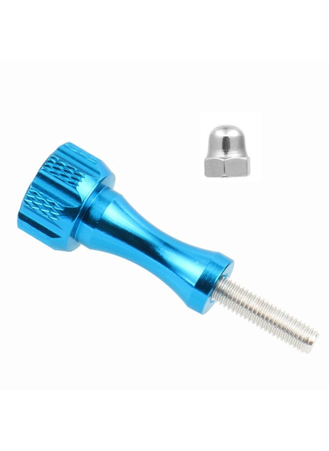 Suitable For GoPro11/10 Insta360 X3/2 Motion Camera Long And Short Screw Aluminum Alloy Fixed Screw Wire-Color:Long Nut Sky Blue - Image 1