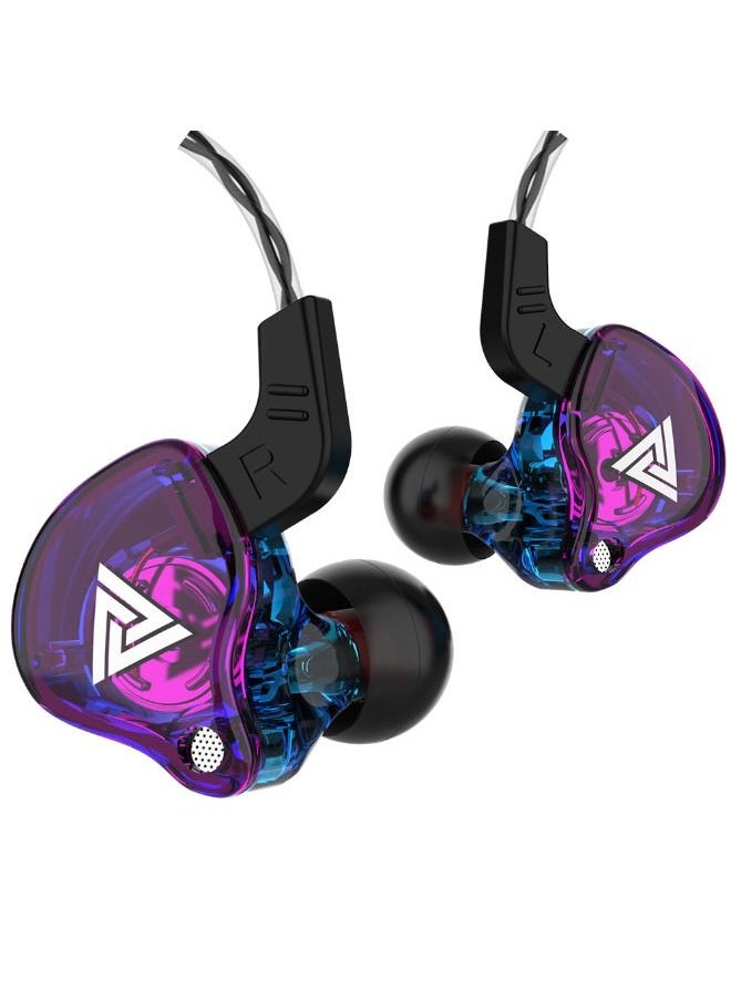 QKZ AK6 Universal 3.5mm HiFi Sport Headphones in Ear with Microphone, Earbud Headphones with Microphone for Running, Body Building (Purple)  - Image 1
