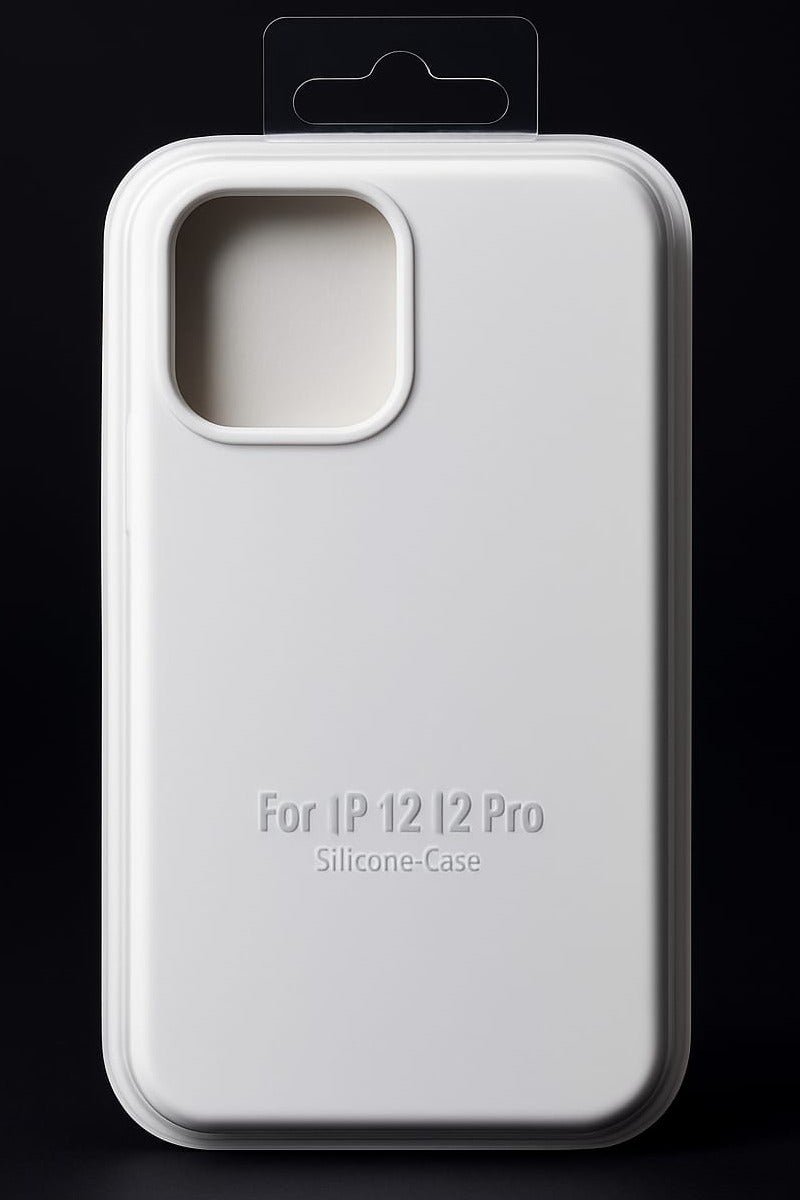 iPhone 12 / 12 Pro Silicone Case – Slim Shockproof Protective Back Cover, Soft & Lightweight, White