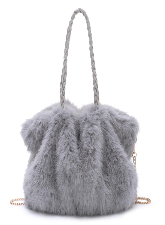 Fecialy Women Furry Handbag Winter Fluffy Tote Bags Fuzzy Crossbody Shoulder Bag Faux Fur Purse - Image 1