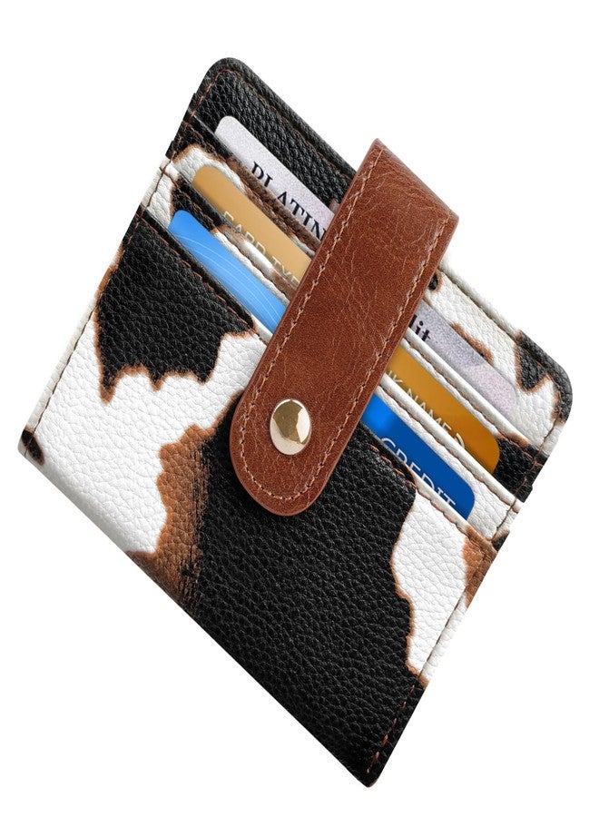 Simikol Slim Bifold Wallet RFID Credit Card Wallet Small Cute Card Holder for Women, Brown Cow - Image 2