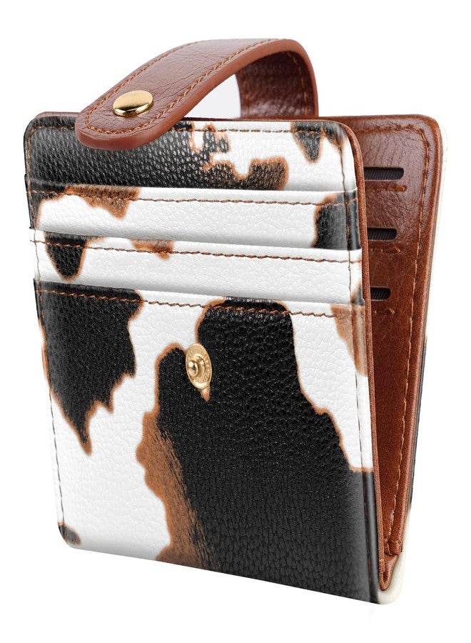 Simikol Slim Bifold Wallet RFID Credit Card Wallet Small Cute Card Holder for Women, Brown Cow - Image 1