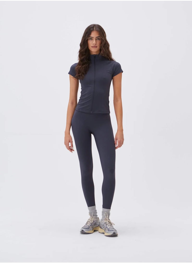 Vicino Vicino Women's Tracksuit - Full Zip Short Sleeve Jacket with High Waisted Pants in Navy  - Image 1