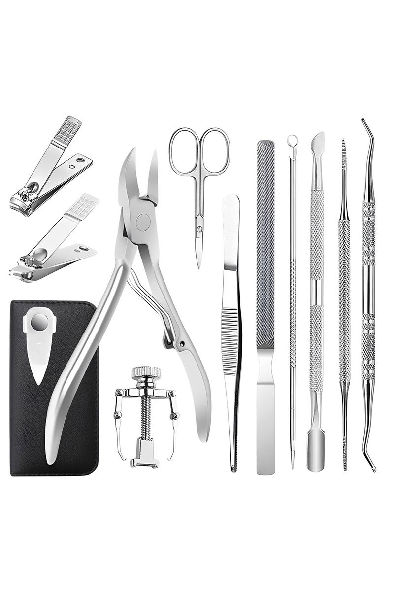 21-قطعة أظافر القدم المقاطع مجموعة - مجموعة إزالة أظافر القدم، الثقيلة مع الانتهاء الفضي - Image 1