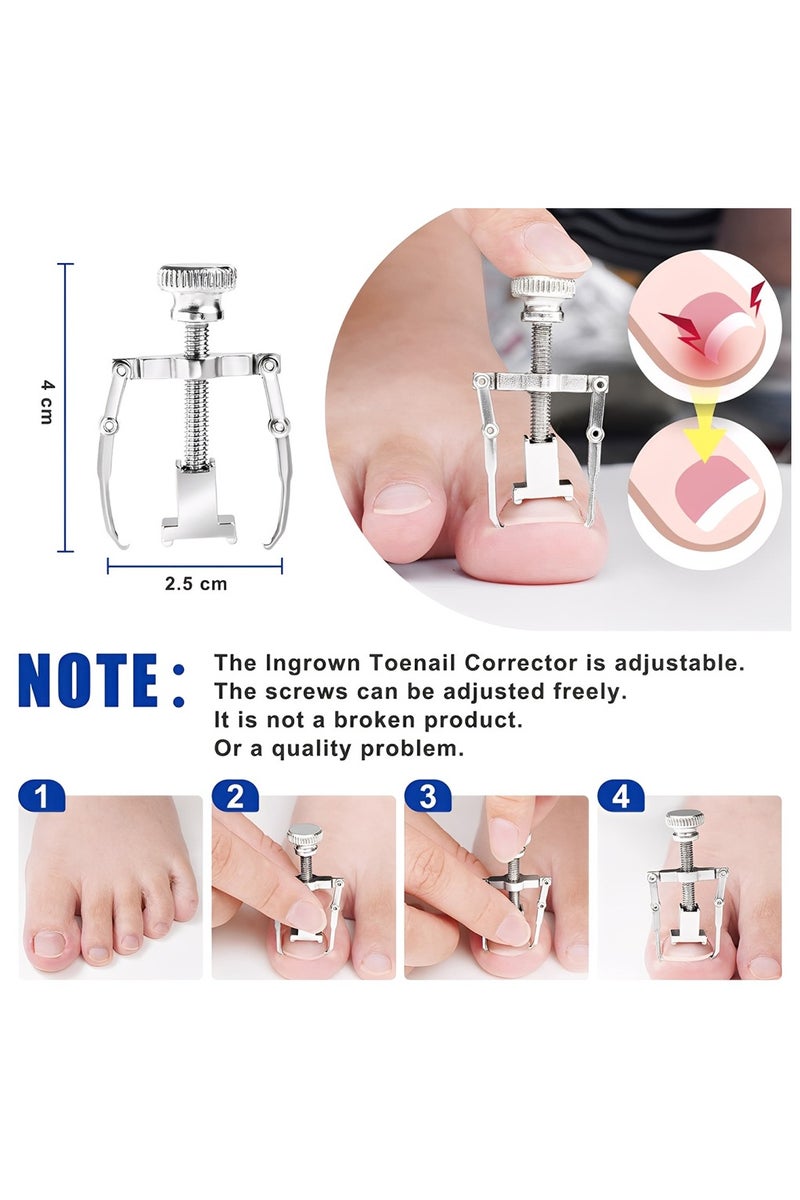 21-قطعة أظافر القدم المقاطع مجموعة - مجموعة إزالة أظافر القدم، الثقيلة مع الانتهاء الفضي - Image 3