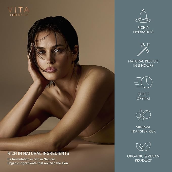 VITA LIBERATA Tinted Tan Lotion Medium 200ml Mitt Bundle Hydrating Tanning Lotion SunKissed Tan Designed for Face Body Use Tinted Lasting Tan Streak Free Blend - Image 4