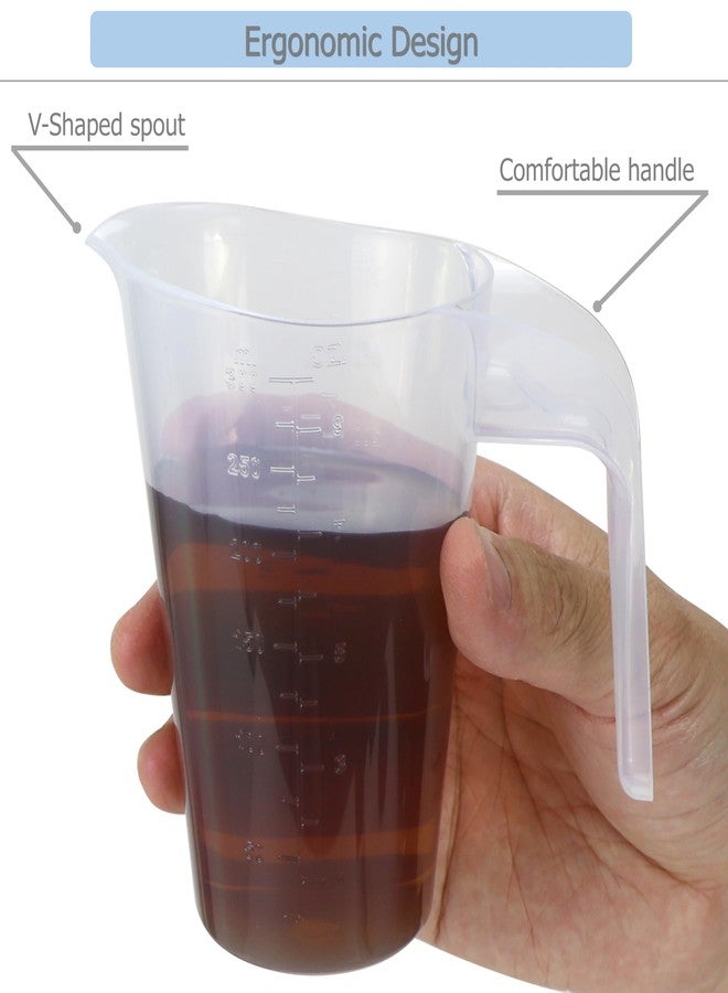 EIKS Plastic Measuring Pitcher Cups with Spout and Measurement Scale for Kitchen Baking, Cooking, Mixing & Measuring (300ml * 2 + 1000ml * 2) - Image 4