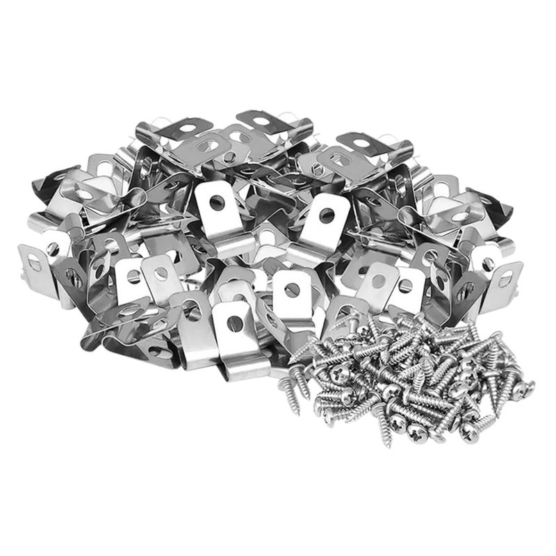 Stainless Steel Wire Clips 100 Sets for Wire Fence Cattle Panel Pet Cage Durable and Easy to Use Farming Essential - Image 1