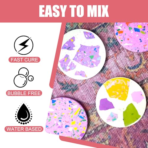 Limino Eco Resin Casting Powder - 2800g Ceramic Resin Powders Kit with 6pcs Pigments, Fast Curing, Easy to Demold, Water Mixed Activated - Toxic-Free, Odorless - Plaster Casting Kit for DIY Home Art Crafts - Image 4