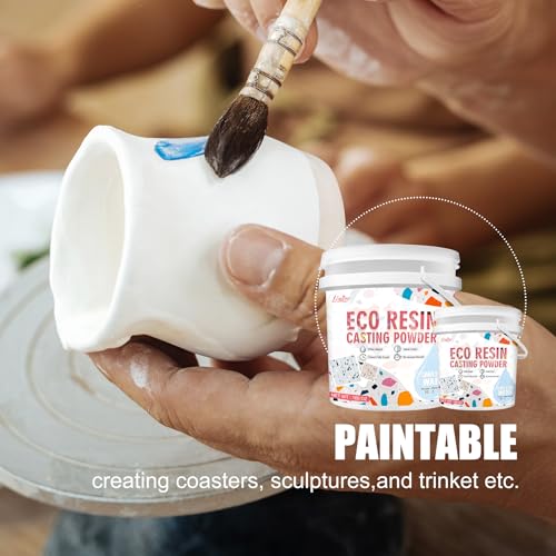 Limino Eco Resin Casting Powder - 2800g Ceramic Resin Powders Kit with 6pcs Pigments, Fast Curing, Easy to Demold, Water Mixed Activated - Toxic-Free, Odorless - Plaster Casting Kit for DIY Home Art Crafts - Image 3