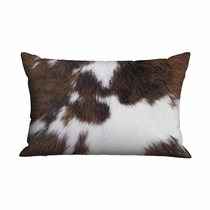 Mugod Mugod Rectangle Pillow Cover Real Cowhide Fabric PrintingPillow Case for Bed Couch Office Decor 20x30 Inches