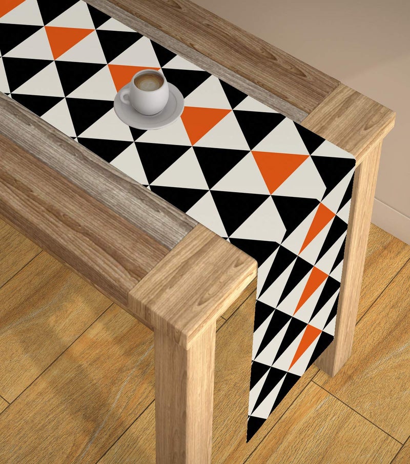 AEROHAVEN Abstract Multicolour HD Digital Premium Modern 4 Seater Table Runner Cloth - TR-08 - (Orange, 13 x 60 Inch,Polyester,Rectangular,Pack of 1) - Image 5