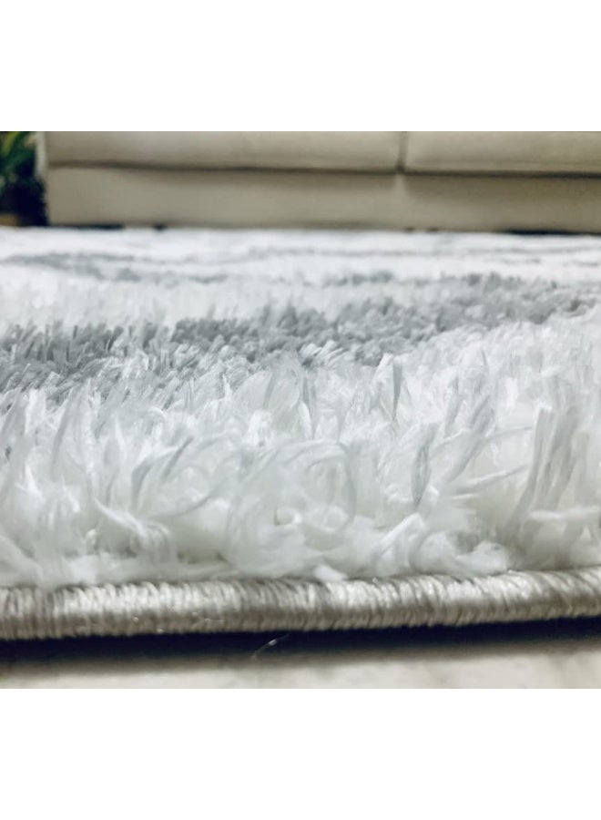 HANDPICKED FURNITURE سجادة ناعمة للغاية من الصوف الأبيض العاجي لغرفة النوم وغرفة المعيشة وغرفة الطعام، سجاد أرضيات مضاد للانزلاق وسهل التنظيف، صنع في تركيا، 80 × 150 سم - Image 2