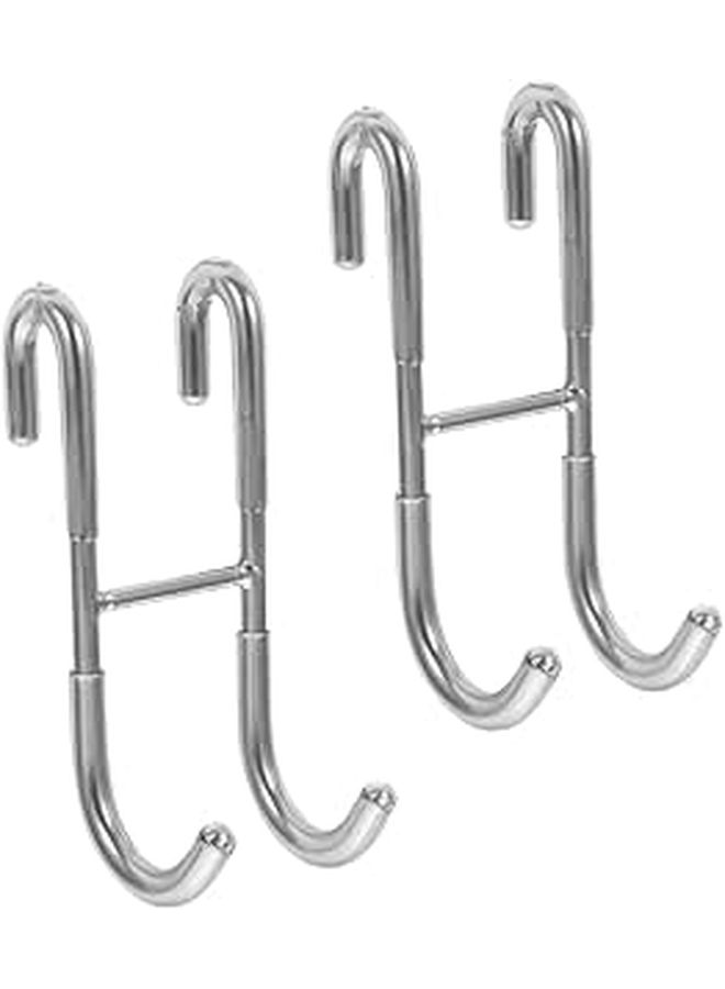 2pcs 304 Stainless Steel Shower Door Hooks Towel Hangers Rust Resistant - Image 1